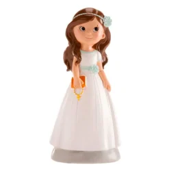 Figura niña de comunión morena Elena 13 cm - Dekora