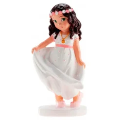 Figura niña de comunión ojos verdes Berta 15,5 cm - Dekora