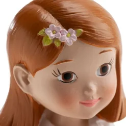 Figura niña de comunión pelo corto con rosario 15,5 cm - Dekora