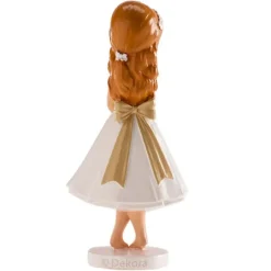 Figura niña de comunión rubia descalza 13 cm - Dekora