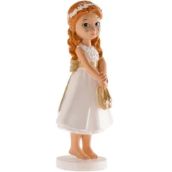 Figura niña de comunión rubia descalza 13 cm - Dekora