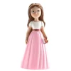 Figura niña de Comunión vestido rosa 15 cm - Dekora