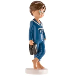 Figura niño de comunión moreno descalzo 13 cm - Dekora