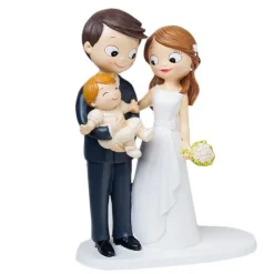 Figura novios con bebé en brazos 21 cm - Mopec