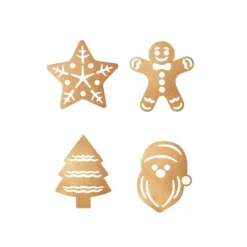 Figuras Navidad doradas comestibles Golden Touch (24) - Sin gluten - Modecor