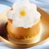 Flor de oblea blanca con centro amarillo 12 cm - Sin gluten - Dekora