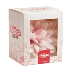 Flor de oblea Dalia blanca 12,5 cm - Sin gluten - Dekora