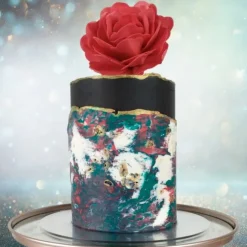 Flor de oblea rosa roja 12,5 cm - Sin gluten - Dekora