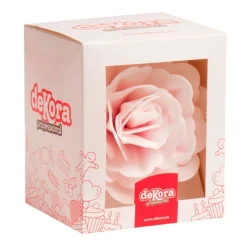 Flor de oblea rosa rosa clara 12,5 cm - Sin gluten - Dekora