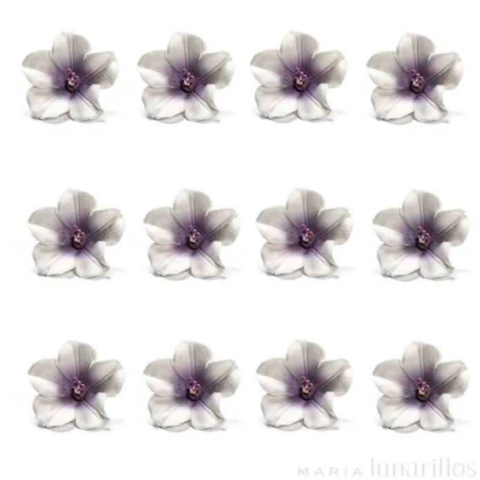 Flores Azaleas blancas y violetas de azúcar 5 cm (12) - Decora
