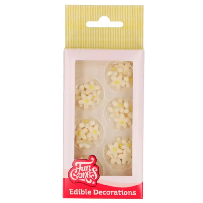 Flores Crisantemos de azúcar blancos y amarillos (30) - Sin gluten - Funcakes