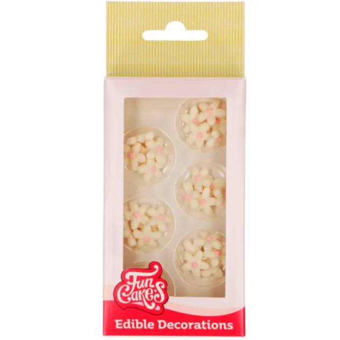 Flores Crisantemos de azúcar blancos y rosas (30) - Sin gluten - Funcakes