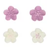 Flores de azúcar blancas y púrpuras 2,3 cm (24) - Funcakes