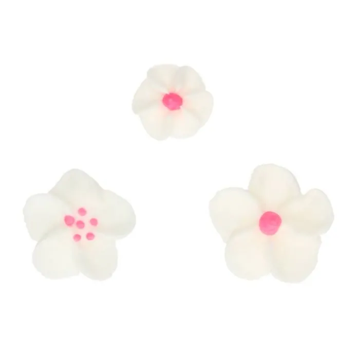 Flores de azúcar blancas y rosas variadas (32) - Funcakes