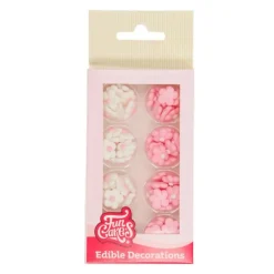 Flores de azúcar pequeñas blancas y rosas (64) - Funcakes