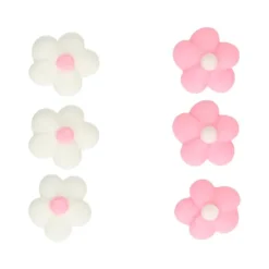 Flores de azúcar pequeñas blancas y rosas (64) - Funcakes