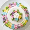 Flores de azúcar rosas azules 3 cm (8) - Decora