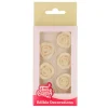 Flores de azúcar rosas blancas 2,5 cm (6) - Funcakes