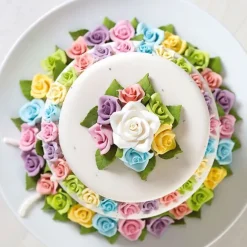 Flores de azúcar rosas blancas 3 cm (8) - Decora