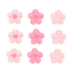 Flores de azúcar rosas claras y oscuras 2,3 cm (24) - Funcakes