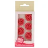 Flores de azúcar rosas rojas 2,5 cm (6) - Funcakes