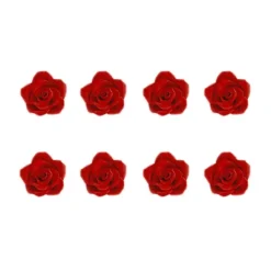 Flores de azúcar rosas rojas 3 cm (8) - Decora