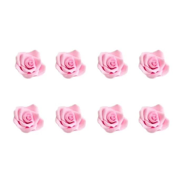 Flores de azúcar rosas rosas 3 cm (8) - Decora