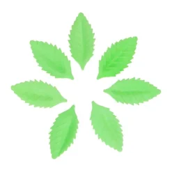 Flores de oblea hojas verdes 4 cm (50) - Funcakes
