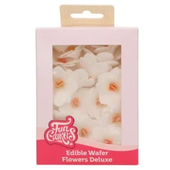 Flores de oblea hortensias blancas 4 cm (18) - Funcakes