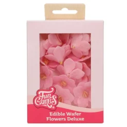 Flores de oblea hortensias rosas 4 cm (18) - Funcakes