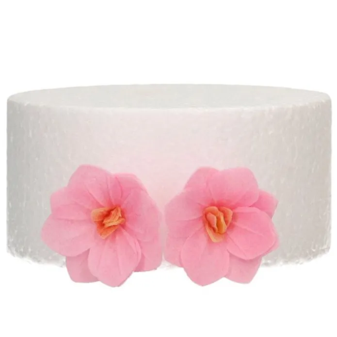 Flores de oblea hortensias rosas 4 cm (18) - Funcakes