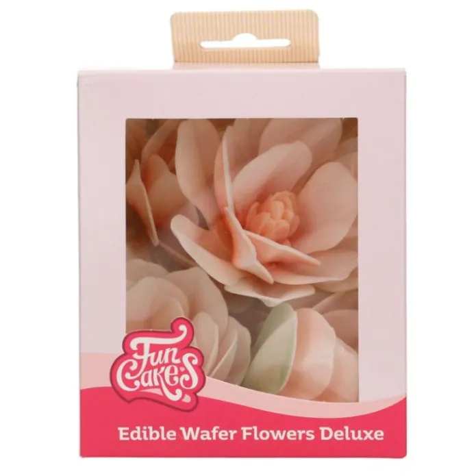 Flores de oblea magnolias blancas y rosas 6 cm (6) - Funcakes