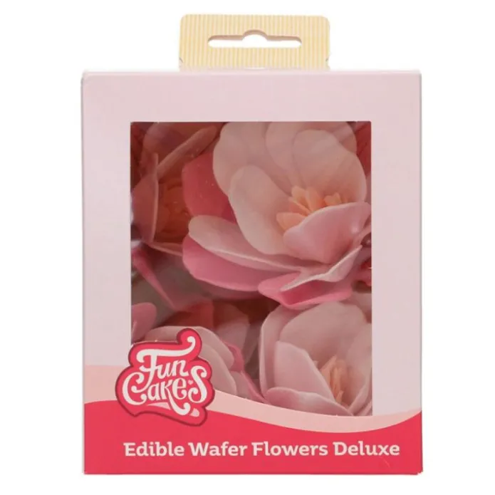 Flores de oblea magnolias rosas 6 cm (6) - Funcakes