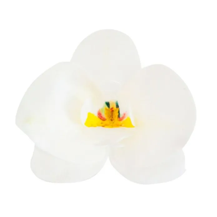 Flores de oblea orquídeas blancas 8 cm (10) - Sin gluten - Dekora