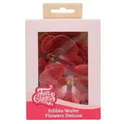 Flores de oblea orquídeas rojas 7 cm (10) - Funcakes
