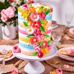 Flores de oblea Rosas de color rosa 4 cm (6) - Funcakes