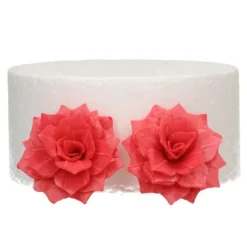 Flores de oblea rosas rojas 4 cm (15) - Funcakes
