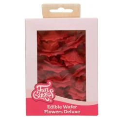 Flores de oblea rosas rojas 4 cm (15) - Funcakes