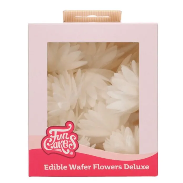 Flores de oblea áster blancas 5,5 cm (14) - Funcakes
