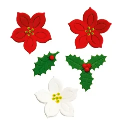 Flores de pascua y acebo de azúcar (7) - Decora