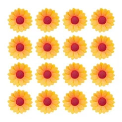 Flores margaritas amarillas de azúcar 6 cm (12) - Sin gluten - Dekora