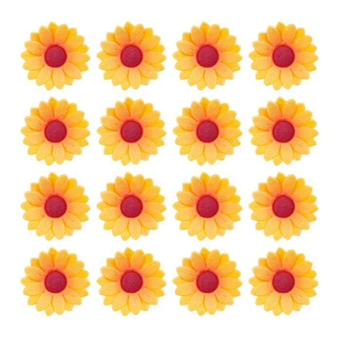 Flores margaritas amarillas de azúcar 6 cm (12) - Sin gluten - Dekora