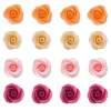 Flores rosas de azúcar colores perlados variados 4 cm (16) - Sin gluten - Dekora