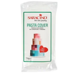 Fondant blanco Pasta Cover 1 kg - Sin gluten - Saracino