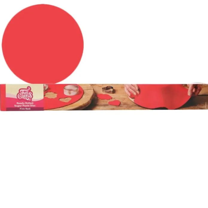 Fondant extendido listo para usar rojo 430 g - Sin gluten - Funcakes