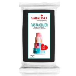 Fondant negro Pasta Cover 1 kg - Sin gluten - Saracino