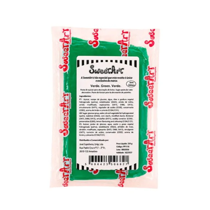Fondant verde 100 g - Sin gluten - SweetArt