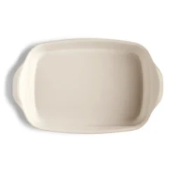 Fuente rectangular con asas crema 24 x 19 x 5,5 cm - Cerámica - Emile Henry