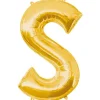 Globo de foil dorado letra "S" 35 cm