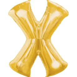 Globo de foil dorado letra "X" 35 cm